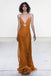 Spaghetti Straps Deep V-Neck Backless A-Line Organza Prom Dresses, FC2155