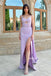 Long Spaghetti Straps Sexy Slit Mermaid Prom Dresses, OB109