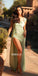 Gorgeous Mermaid Side Slit Long Soft Satin Bridesmaid Dress, FC7054