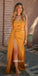 Charming One Shoulder Long Soft Satin Mermaid Bridesmaid Dress, FC7057