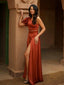 Unique A-line Soft Satin Two Pieces Bridesmaid Dress, FC7059