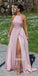 Halter A-line Soft Satin Backless Floor-Length Bridesmaid Dress, FC7060