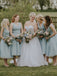 Tea-Length Chifffon Bridesmaid Dresses, V-Neck Sleeveless Cheap Bridesmaid Dresses, KX1044