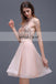 Halter Sequin Homecoming Dress, Backless Organza Homecoming Dress, Knee-Length Homecoming Dress, KX128