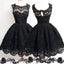 2016 Black lace simple modest vintage freshman homecoming prom dresses, BD00129