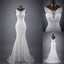 Elegant Sleeveless Mermaid Lace Up Popular White Lace Wedding Dresses, WD0142