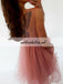 Tulle Round Neckline Homecoming Dress, V-Back Applique Homecoming Dress, KX143