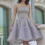 Popular Grey strapless Gorgeous Straight Neck A-line homecoming prom gown dress,BD00151