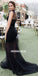 Black Tulle Mermaid Backless Organza Bridesmaid Dress, FC1755