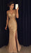 Gold Rhinestone Beaded Mermaid Evening Prom Dresses, Sexy See Through Party Prom Dress, Custom Long Prom Dresses, Cheap Formal Prom Dresses, 17052