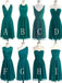 Teal Green Chiffon Mismatched Different Styles Knee Length Cheap Short Bridesmaid Dresses, WG185