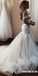 Vintage Lace Off Shoulder Mermaid Tulle Backless Wedding Dresses, FC1909