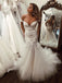 Vintage Lace Off Shoulder Mermaid Tulle Backless Wedding Dresses, FC1909