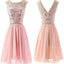 Blush Pink Beaded Chiffon Elegant fashion cute graduation homecoming prom dresses, BD00194