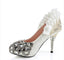 Popular Handmade Rhinestone High Heels Pointed Toe Crystal Wedding Shoes, S002