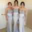 Sweet Heart Beaded Mermaid Bridesmaid Dress, Gorgeous Jersey Backless Bridesmaid Dresses, KX239