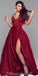 Elegant A-line Satin Backless Sexy Slit Long Prom Dress, FC2541