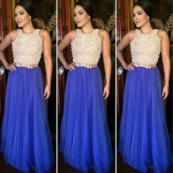 Royal Blue Elegant Inexpensive Long Evening Prom Dress, WG290