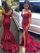 Shinning Off Shoulder Sequin Mermaid Side Slit Cheap Long Prom Dresses, WG297