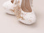 Handmade High Heels Round Toe Pearls Crystal Wedding Shoes, S0038