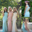 Charming Cheap Open Back Mermaid Junior Pretty Long Wedding Bridesmaid Dresses, WG314