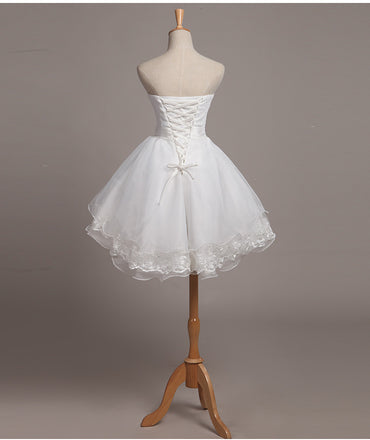 Short Homecoming Dress, Tulle Homecoming Dress, Sweet Heart Homecoming Dress, Lace Junior School Dress, Graduation Dress, White Homecoming Dress, LB0319
