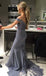 Popular Off Shoulder Grey Bridesmaid Dresses, Lace Mermaid Backless Jersey Bridesmaid Dresses, KX329