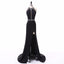 Chiffon Prom Dresses, Sexy Side Split Evening Dresses, Open-Back Beaded Prom Dresses, LB0379