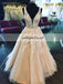 Charming Applique Prom Dress, A-Line V-Back Beaded Prom Dress, KX401