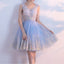 Tulle Lace Homecoming Dress, Applique Backless Homecoming Dress, LB0420