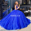 Gorgeous A-line Royal Blue Off Shoulder Beaded Long Prom Dress, FC4600