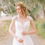 Chiffon Wedding Dress, A-Line Cap Sleeve Wedding Dress, Beach Wedding Dress, LB0472