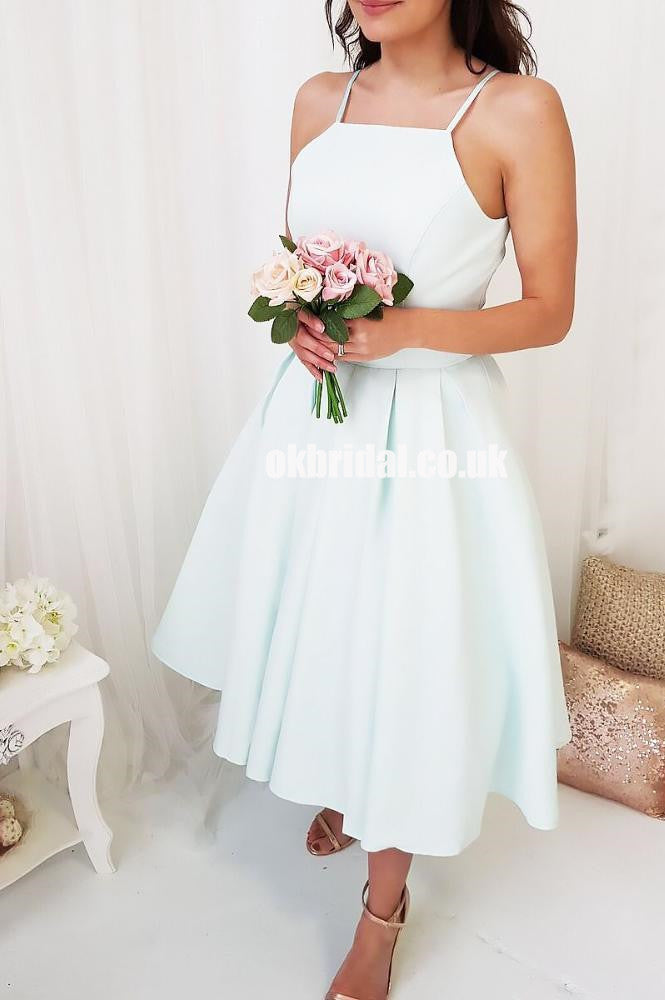 Spaghetti Straps Knee-Length Homecoming Dresses, Sleeveless Jersey Homecoming Dresses, KX477