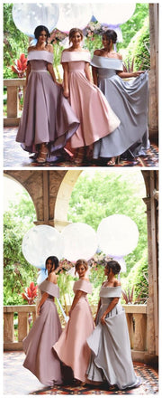 Off Shoulder Prom Dresses,Simple Bridesmaid Dresses,New Arrival Custom Bridesmaid Dresses, Wedding Party Dresses,Long Bridal Gowns, PD0009