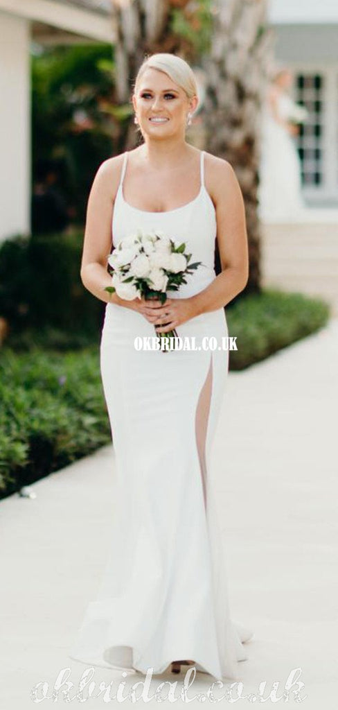 Charming Spaghetti Straps Backless Ivory Bridesmaid Dress, FC5043