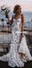 Stunning Mermaid Lace Backless Spaghetti Straps Wedding Dresses, FC5099