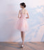 Short Homecoming Dress, Tulle Homecoming Dress, Applique Homecoming Dress, A-Line Junior School Dress, Sequin Graduation Dress, Pink Homecoming Dress, LB0522