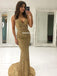 Gorgeous Mermaid Beaded Sleeveless V-neck Long Prom Dresses, FC5363