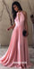 New Arrival A-Line Elastic Satin Backless Floor-Length Prom Dress, FC544