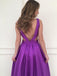 Satin A-Line Party Dresses, Sleeveless Evening Dresses, Backless Prom Dress, LB0551