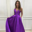 Satin A-Line Party Dresses, Sleeveless Evening Dresses, Backless Prom Dress, LB0551