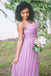 Long Tulle Bridesmaid Dress, Spaghetti Straps Sleeveless V-Back Bridesmaid Dress, LB0590