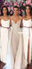 Stunning Mermaid Spaghetti Straps Slit Ivory Bridesmaid Dress, FC5963