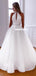 A-line Halter Backless Organza Beaded Beach Wedding Dresses, FC6001