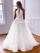 A-line Halter Backless Organza Beaded Beach Wedding Dresses, FC6001