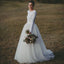 Simple White Long Sleeves Cheap Custom Make Long Wedding Dresses, WG603