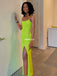 Gorgeous Mermaid Sexy Cross Back Slit Long Prom Dresses, FC6140