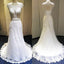 Charming Unique Open Back Lace Up Cap Sleeve Lace Beaded Long Wedding Dresses, WG617