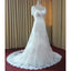 Elegant Cap Sleeve Sweet Heart White Affordable Lace Long Bridal Dresses, WG631