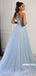 Charming Tulle One-shoulder A-line Appliques Prom Dresses, FC6321